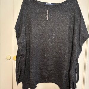 Loft new with tags grey poncho with side ties